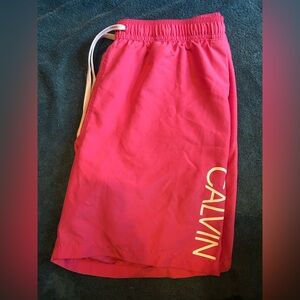 Calvin Klein Men's Bright Pink Board Shorts